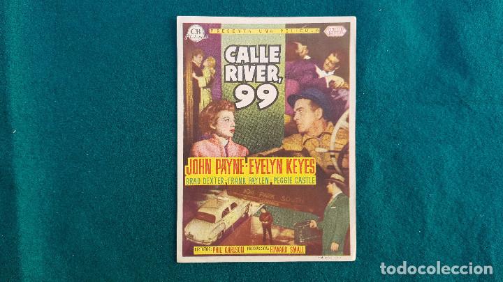 Cine: PROGRAMA DE MANO CINE CALLE RIVER, 99 (1958) CON CINE AL DORSO - Foto 1