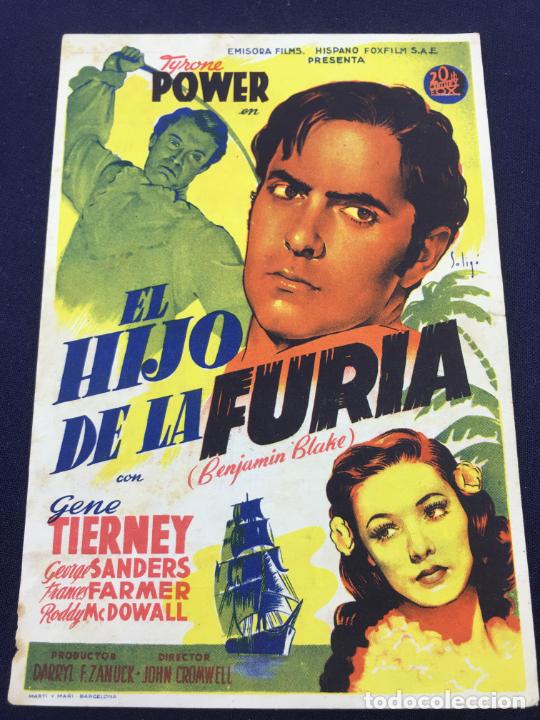 Cine: EL HIJO DE LA FURIA - FOLLETO DE MANO SENCILLO - REF. FM-160