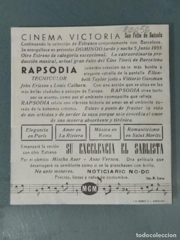 Cine: RAPSODIA - PROGRAMA DE CINE DOBLE - Foto 3