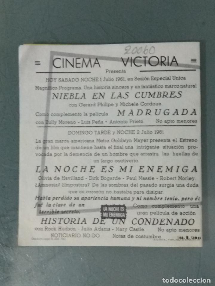 Cine: LA NOCHE ES MI ENEMIGA - PROGRAMA DE CINE DOBLE - Foto 3