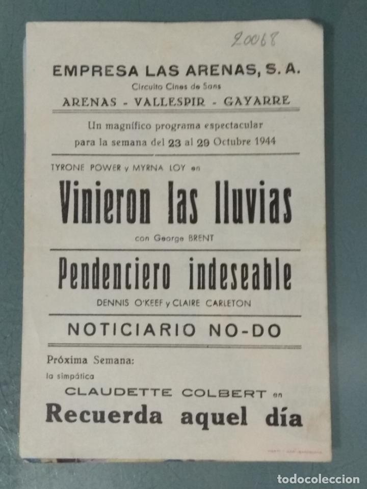 Cine: VINIERON LAS LLUVIAS - PROGRAMA DE CINE DOBLE - Foto 3
