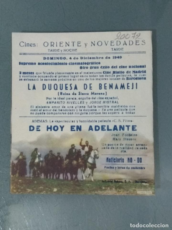 Cine: LA DUQUESA DE BENAMEJI - PROGRAMA DE CINE DOBLE - Foto 3