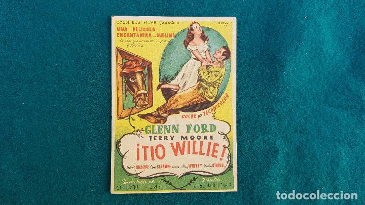 Cine: PROGRAMA DE MANO CINE &iexcl;TIO WILLIE! (1955) CON CINE AL DORSO - Foto 1