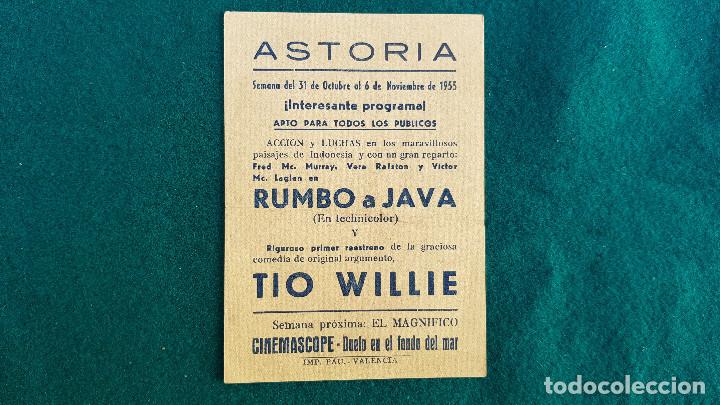 Cine: PROGRAMA DE MANO CINE &iexcl;TIO WILLIE! (1955) CON CINE AL DORSO - Foto 2