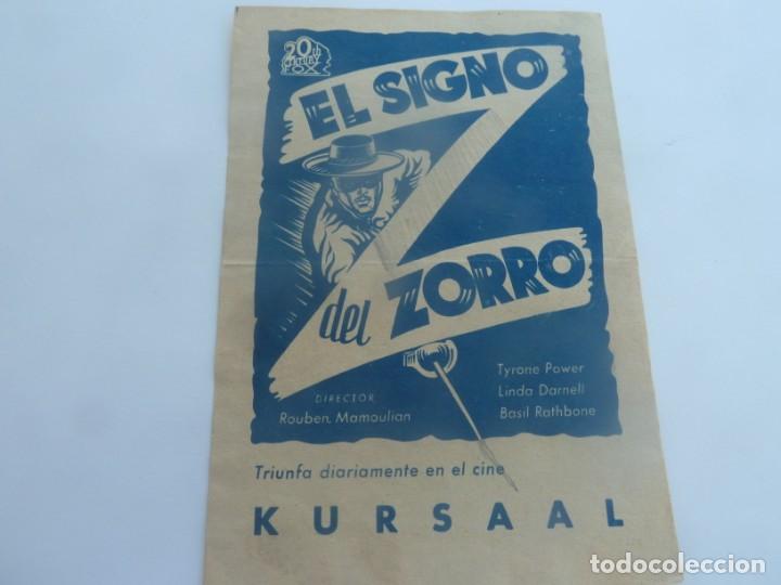 Cine: EL SIGNO DEL ZORRO. PROGRAMA SENCILLO - Foto 1
