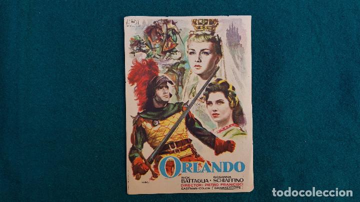 Cine: PROGRAMA DE MANO CINE ORLANDO (1958) CON CINE AL DORSO - Foto 1