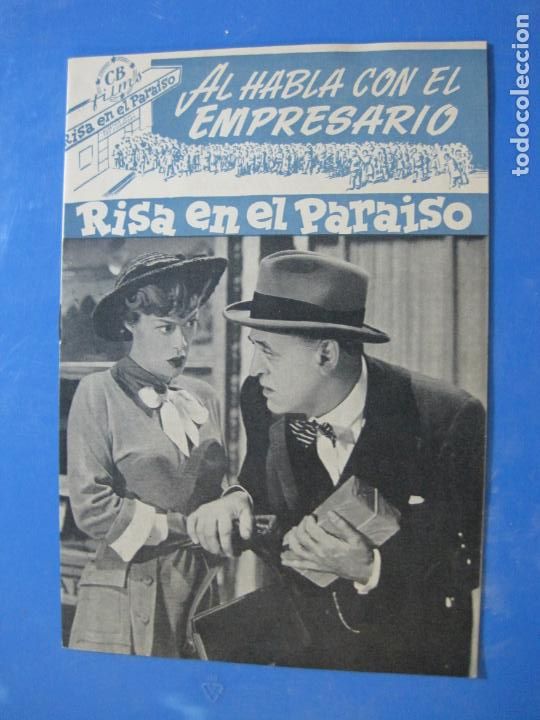  Flyers Publicitaires de films Anciens: RISA EN EL PARAISO-AL HABLA CON EL EMPRESARIO-GUIA + PROGRAMA DE CINE-CB FILMS-VER FOTOS-(K-896)