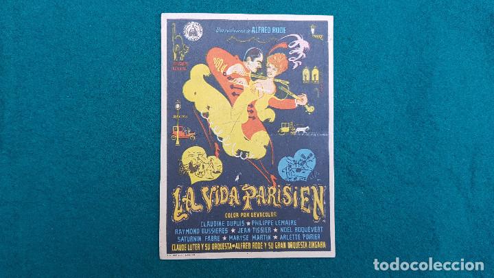Cine: PROGRAMA DE MANO CINE LA VIDA PARISIEN (1961) CON CINE AL DORSO - Foto 1