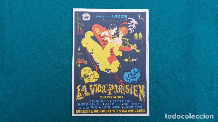 Cine: PROGRAMA DE MANO CINE LA VIDA PARISIEN (1961) CON CINE AL DORSO - Foto 1