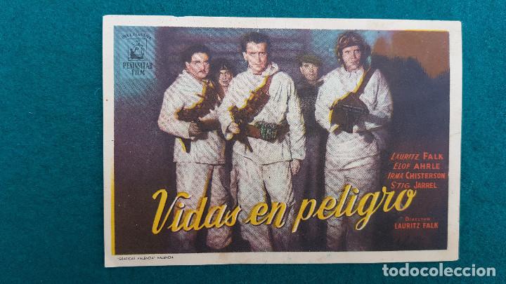 Cine: PROGRAMA DE MANO CINE VIDAS EN PELIGRO (1952) CON CINE AL DORSO - Foto 1