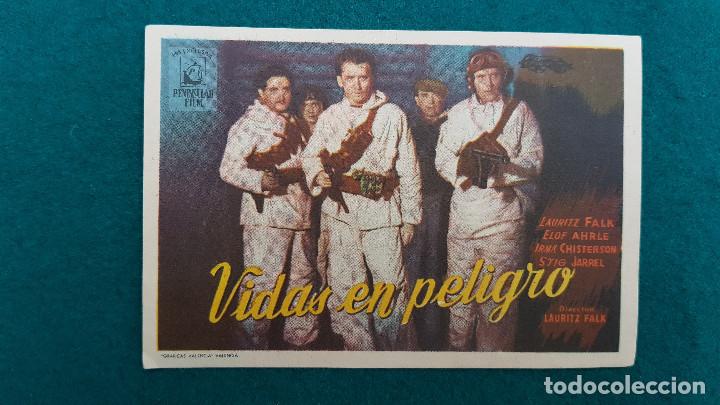 Cine: PROGRAMA DE MANO CINE VIDAS EN PELIGRO (1952) CON CINE AL DORSO - Foto 1
