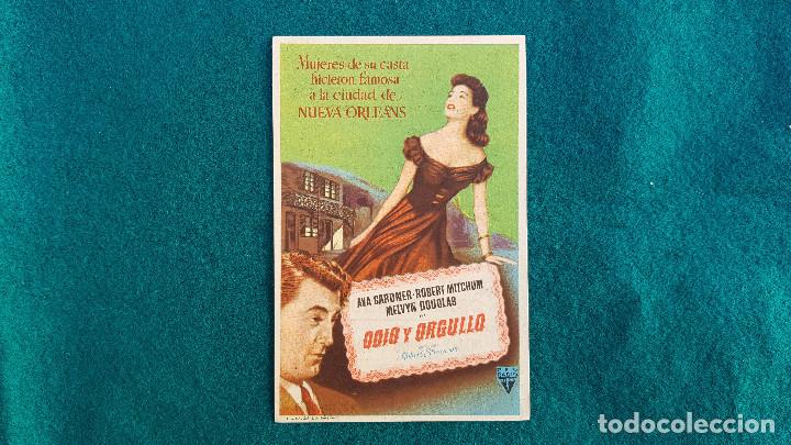Cine: PROGRAMA DE MANO CINE ODIO Y ORGULLO (1955) CON CINE AL DORSO - Foto 1