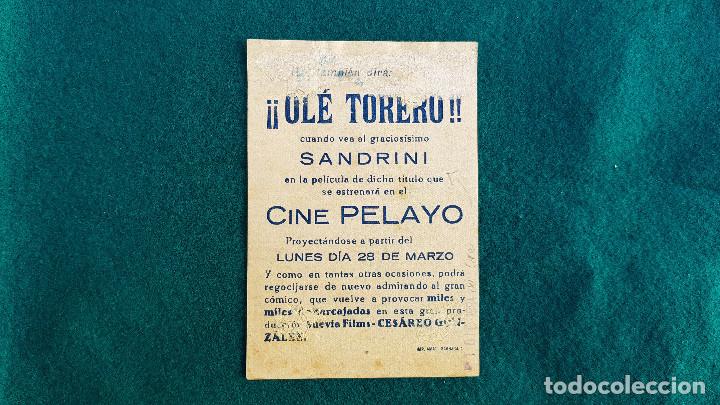 Cine: PROGRAMA DE MANO CINE &iexcl;&iexcl;OLE TORERO!! (1952) CON CINE AL DORSO - Foto 2