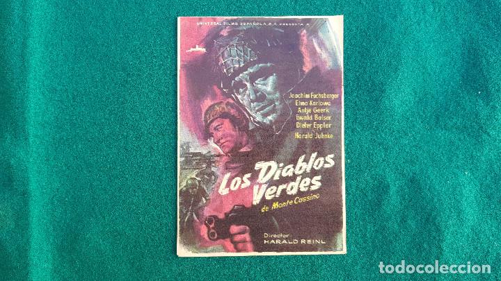 Cine: PROGRAMA DE MANO CINE LOS DIABLOS VERDES (1959) CON CINE AL DORSO - Foto 1