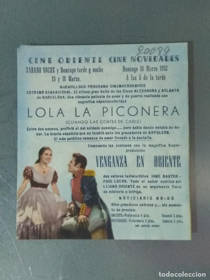 Cine: LOLA LA PICONERA - PROGRAMA DE CINE DOBLE - Foto 3