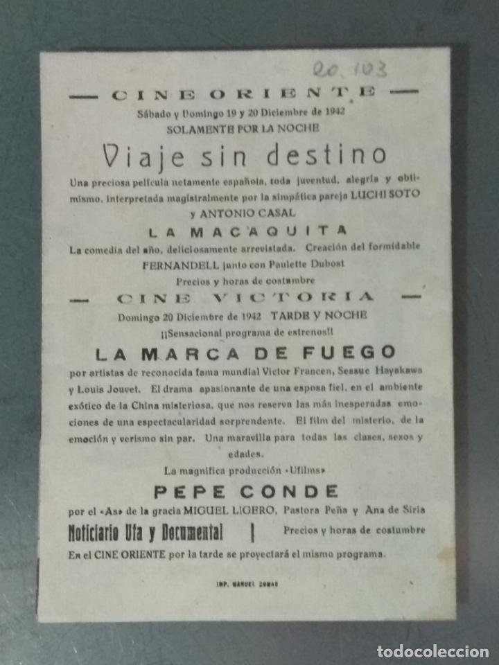 Cine: LA MARCA DEL FUEGO - PROGRAMA DE CINE DOBLE - Foto 3
