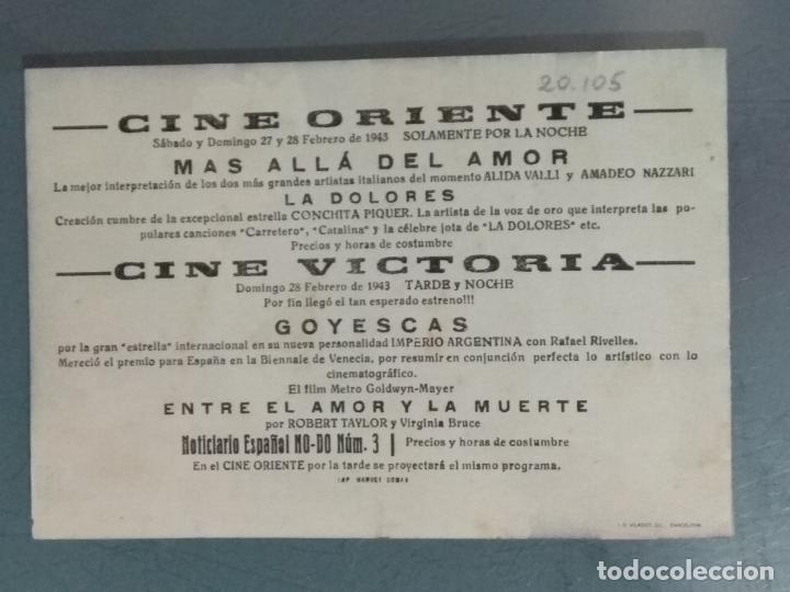 Cine: GOYESCAS - PROGRAMA DE CINE DOBLE - Foto 3