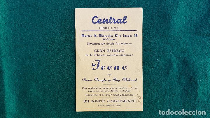Cine: PROGRAMA DE MANO CINE IRENE (S/F) CON CINE AL DORSO - Foto 2