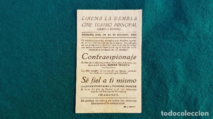 Cine: PROGRAMA DE MANO CINE CONTRAESPIONAJE (1945) CON CINE AL DORSO - Foto 2