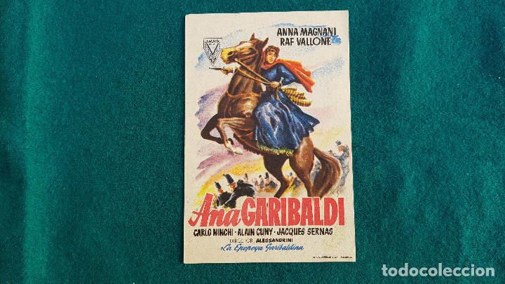 Cine: PROGRAMA DE MANO CINE ANA GARIBALDI (1960) CON CINE AL DORSO - Foto 1