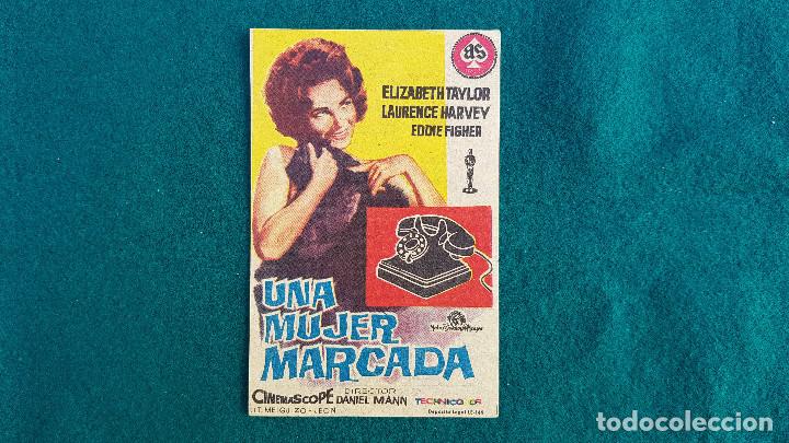 Cine: PROGRAMA DE MANO CINE UNA MUJER MARCADA (1962) CON CINE AL DORSO - Foto 1