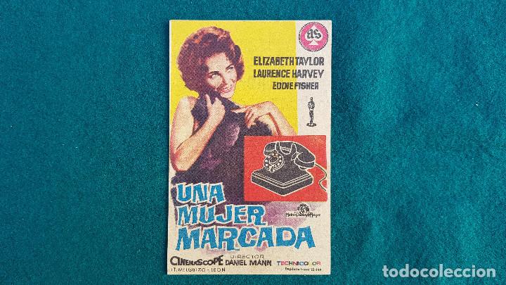 Cine: PROGRAMA DE MANO CINE UNA MUJER MARCADA (1962) CON CINE AL DORSO - Foto 1