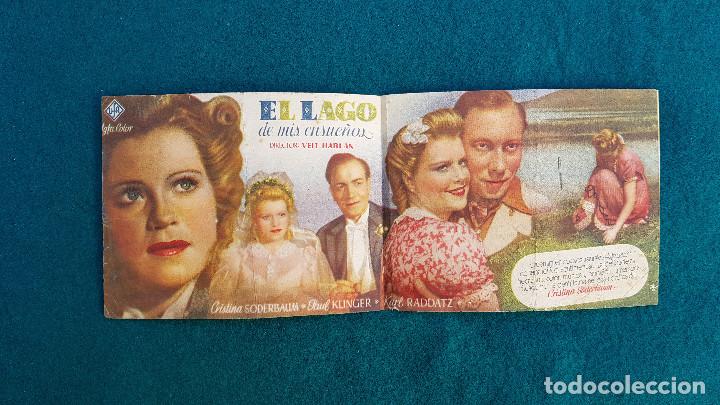 Cine: PROGRAMA DE MANO CINE EL LAGO DE MIS ENSUE&Ntilde;OS (1945) CON CINE AL DORSO - Foto 2