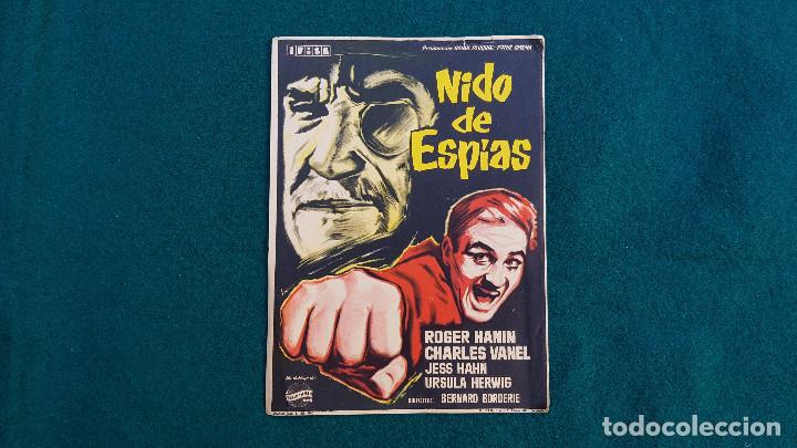 Cine: PROGRAMA DE MANO CINE NIDO DE ESPIAS (1960) CON CINE AL DORSO - Foto 1