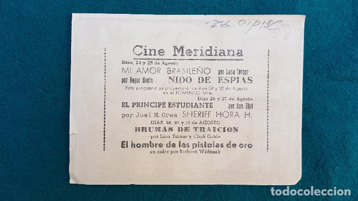 Cine: PROGRAMA DE MANO CINE NIDO DE ESPIAS (1960) CON CINE AL DORSO - Foto 2