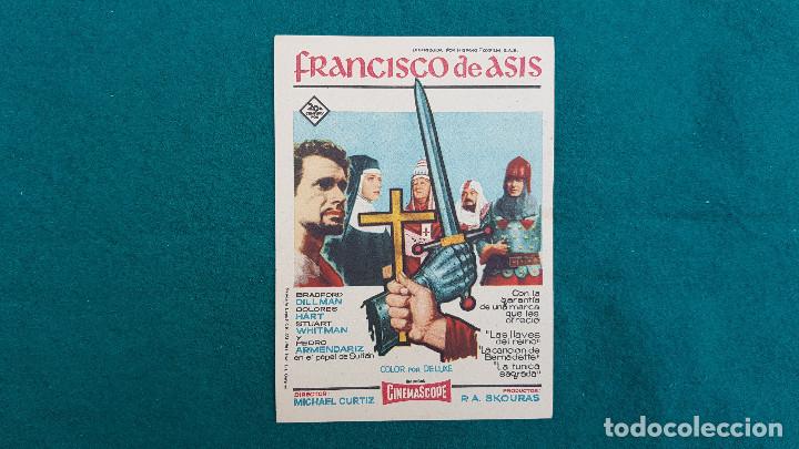 Cine: PROGRAMA DE MANO CINE FRANCISCO DE ASIS (1965) CON CINE AL DORSO - Foto 1