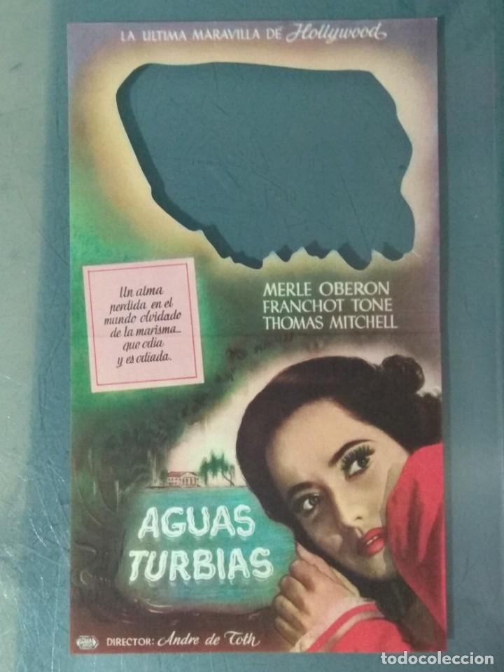 Cine: AGUAS TURBIAS - PROGRAMA DE CINE DOBLE TROQUELADO. - Foto 2