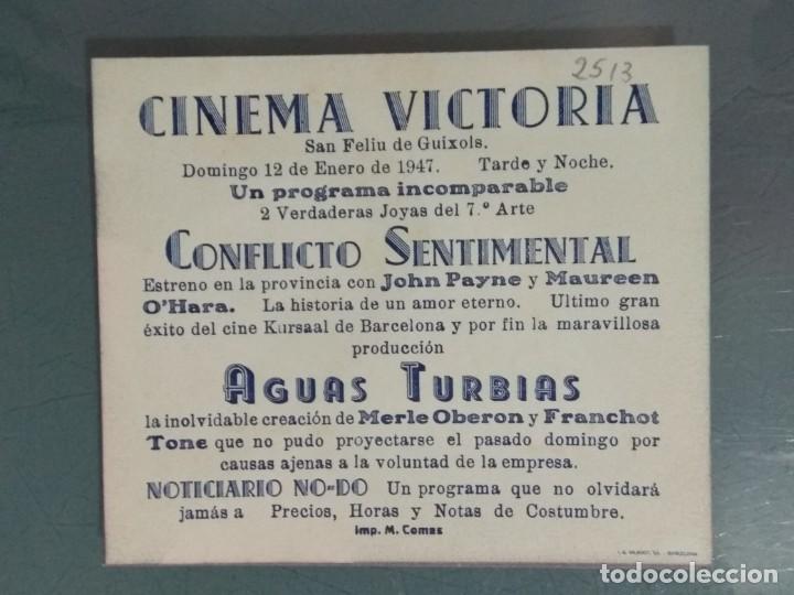 Cine: AGUAS TURBIAS - PROGRAMA DE CINE DOBLE TROQUELADO. - Foto 3