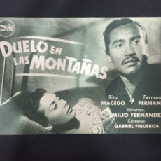 Cine: DUELO EN LAS MONTAÑAS - PROGRAMA SENCILLO CARTULINA - REVERSO CINEMA GOYA (ALCOY). Lote 224098973