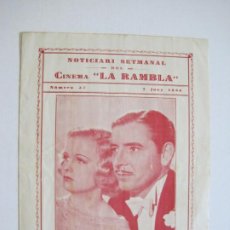 Cine: DESBANQUE MONTECARLO-JOAN BENNET I RONALD COLMAN-1936-CINEMA LA RAMBLA-PROGRAMA CINE-VER FOTOS-K-964. Lote 224113970