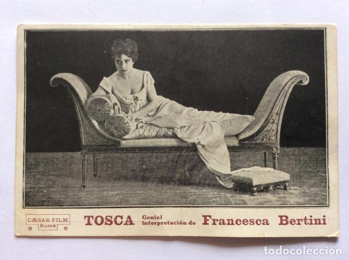 Folhetos de m&atilde;o de filmes antigos de cinema: PROGRAMA CON CINE IMPRESO TEATRO PRINCIPAL VALENCIA PEL&Iacute;CULA MUDO TOSCA FRANCESCA BERTINI SOF&Aacute;