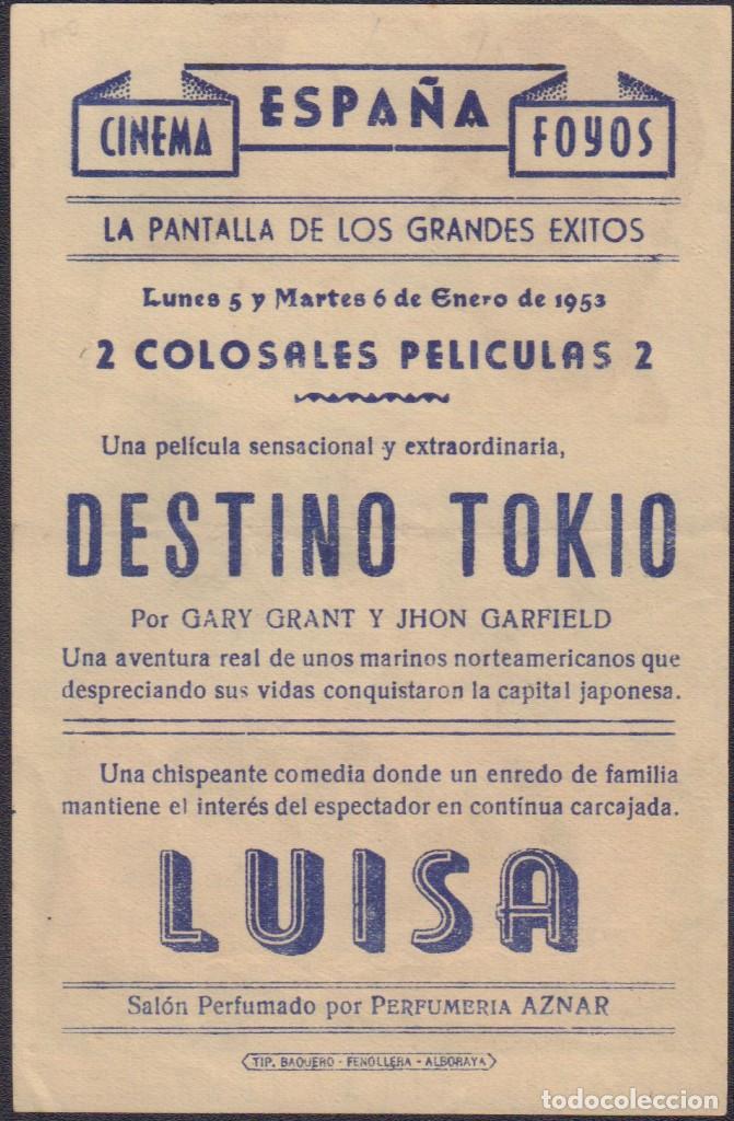 Cine: Programa sencillo de LUISA (1950) - Cinema Espa&ntilde;a de Foios - Foto 2