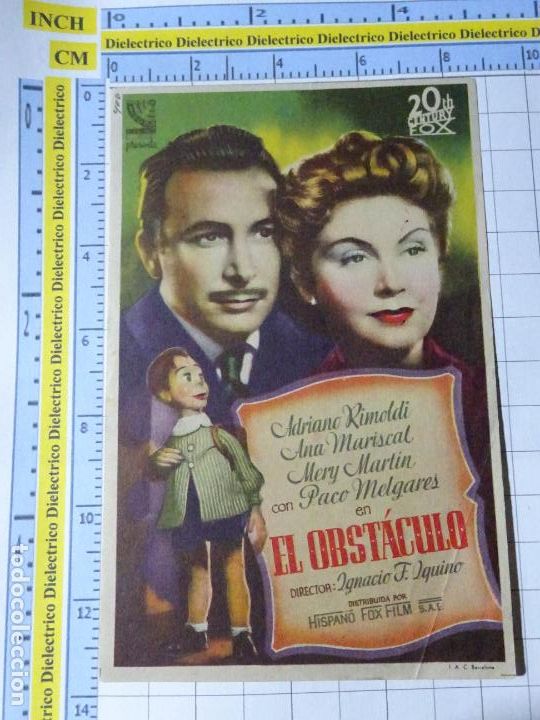 Cine: PROGRAMA CARTEL DE MANO. PEL&Iacute;CULA EL OBST&Aacute;CULO. SIN PUBLICIDAD. 437 - Foto 1