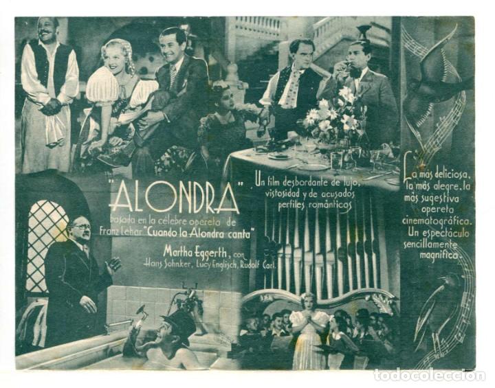 Cine: ALONDRA, con Martha Eggerth. - Foto 2