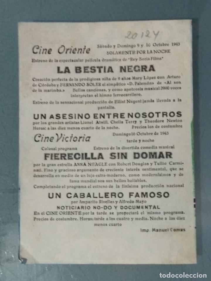 Cine: LA BESTIA NEGRA - PROGRAMA DE CINE DOBLE - Foto 3