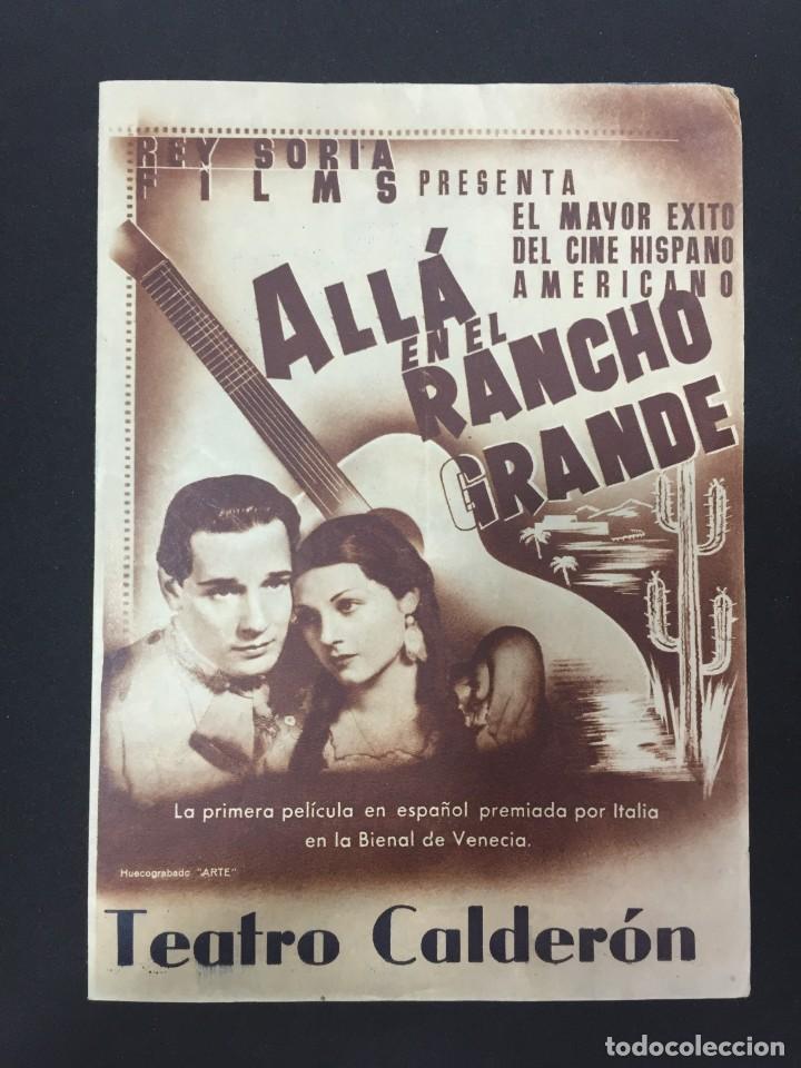 Cine: ALL&Aacute; EN EL RANCHO GRANDE- PROGRAMA DOBLE - REVERSO TEATRO CALDER&Oacute;N - Foto 1