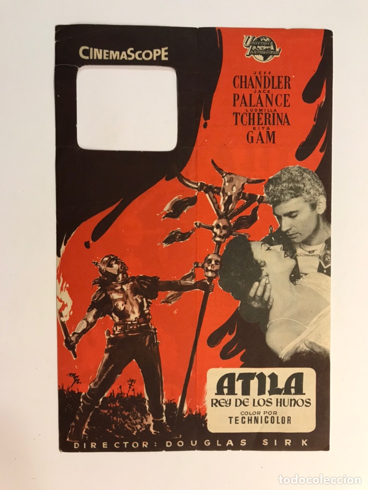 Cine: CINE AVENIDA, MOLLERUSA, ATILA. Rey de los Hunos. Folleto de Mano (a.1954)