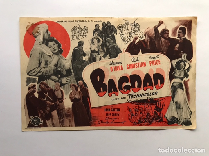 Kino: ALBAIDA, Cine ODEON Cinema, Folleto de Mano, BAGDAD, Maureen O&rsquo;Hara (a.1949)