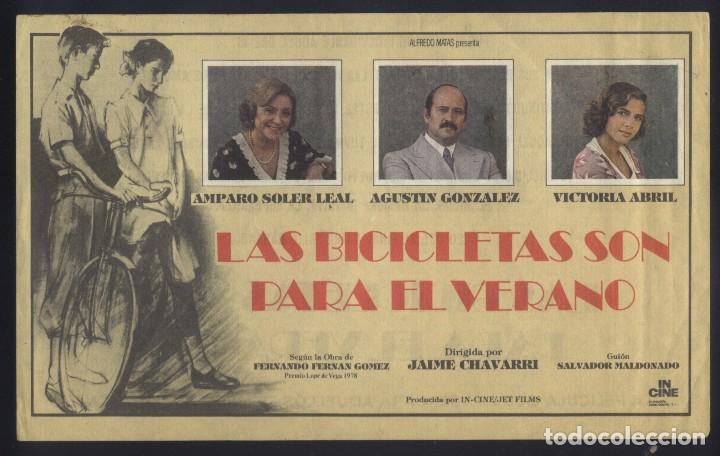 Cine: P-8986- Las bicicletas son para el verano (Amparo Soler Leal - Agust&iacute;n Gonz&aacute;lez - Victoria Abril)