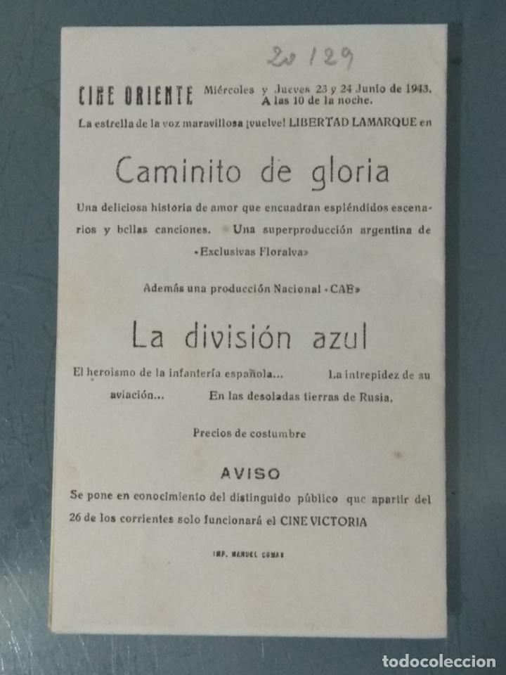 Cine: CAMINITO DE GLORIA - PROGRAMA DE CINE DOBLE - Foto 3