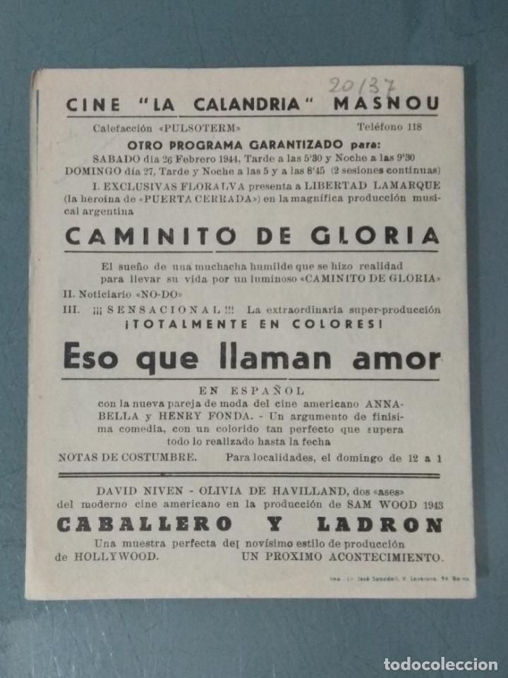 Cine: ESO QUE LLAMAN AMOR - PROGRAMA DE CINE DOBLE - Foto 3