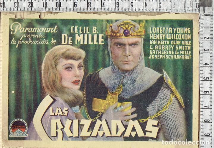  Flyers Publicitaires de films Anciens: FOLLETO DE MANO PARAMOUNT FILMS LA PRODUCCION DE CECIL B. DE MILLE LAS CRUZADAS CON PUBLICIDAD.
