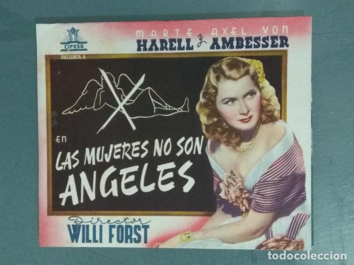  Foglietti di film di film antichi di cinema: LAS MUJERES NO SON ANGELES - PROGRAMA DE CINE DOBLE