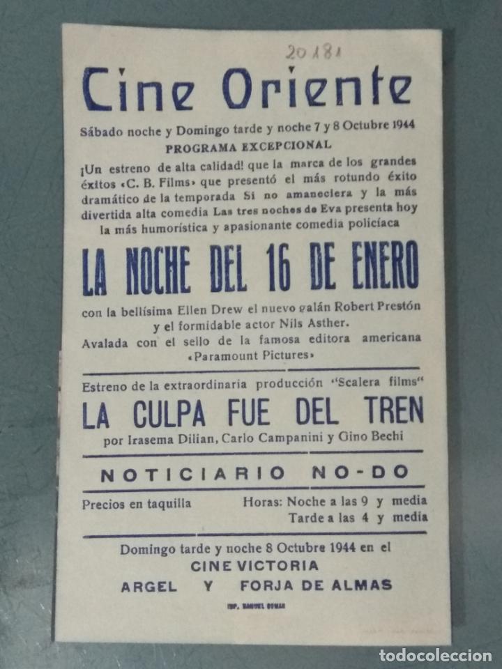 Cine: LA NOCHE DEL 16 DE ENERO - PROGRAMA DE CINE DOBLE - Foto 3