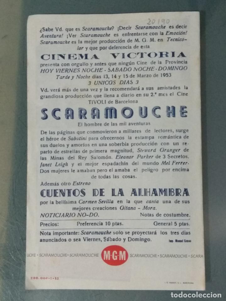 Cine: SCARAMOUCHE - PROGRAMA DE CINE DOBLE - Foto 3