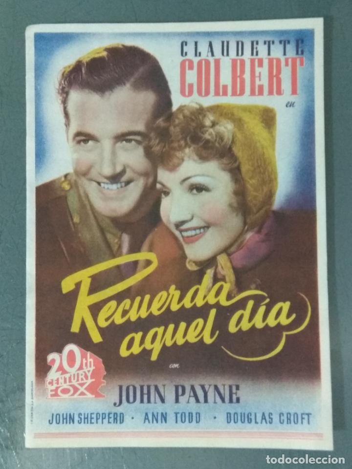 Cine: RECUERDA AQUEL DIA - PROGRAMA DE CINE DOBLE - Foto 1